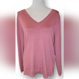 STITCHFIX 41 HAWTHORN V-Neck Sweater in Blush Size L New!